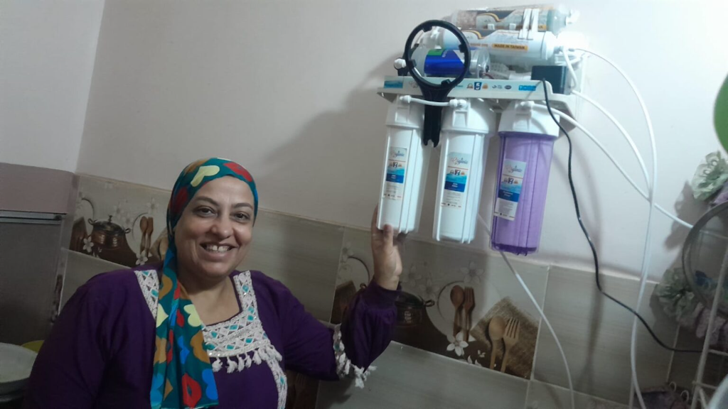 Household water filter installation in Egypt